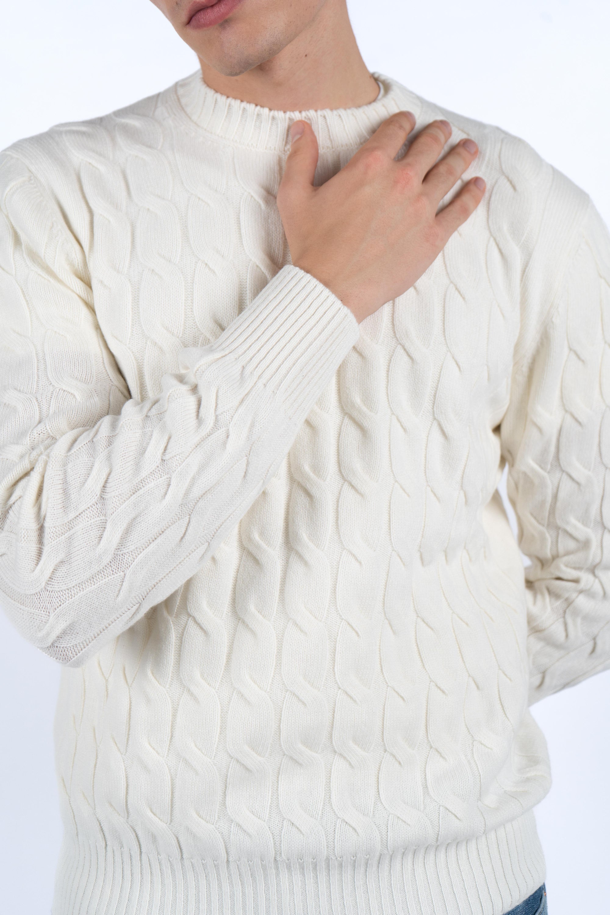 Maglione con lavorazione a trecce 23155/19668 001 GRAN SASSO 