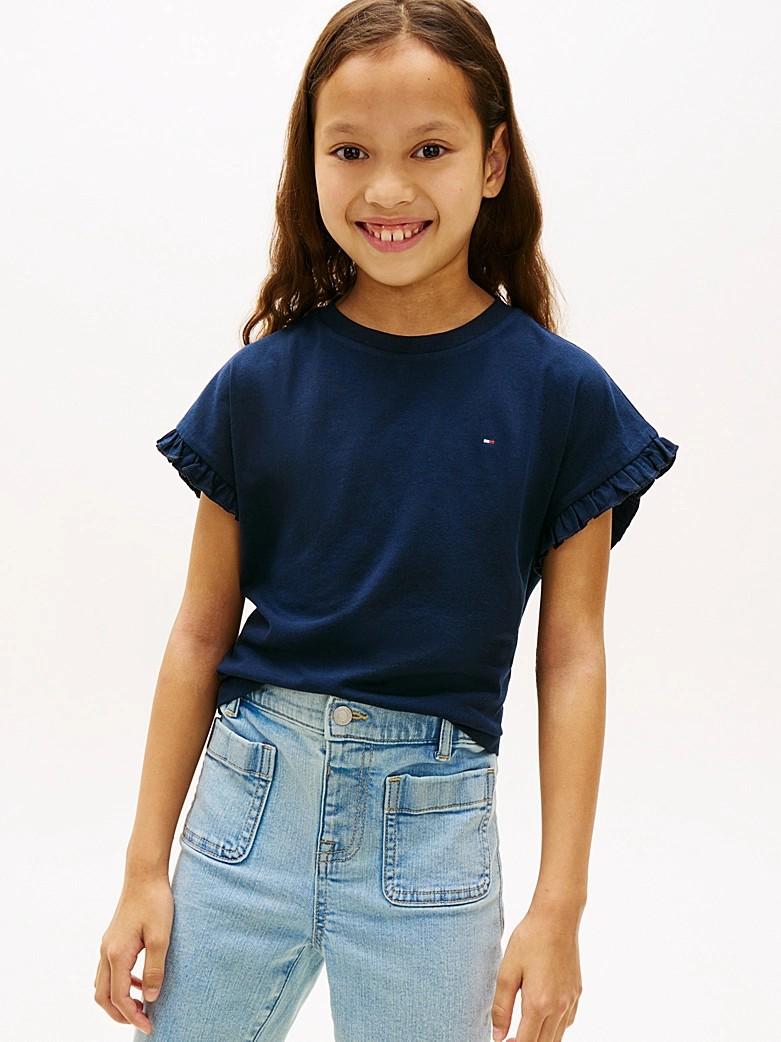 T-shirt essential relaxed fit con ruches KG0KG08970T C1G TOMMY HILFIGER 