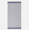 Telo mare Foutas a righe piccole blu navy e bianche