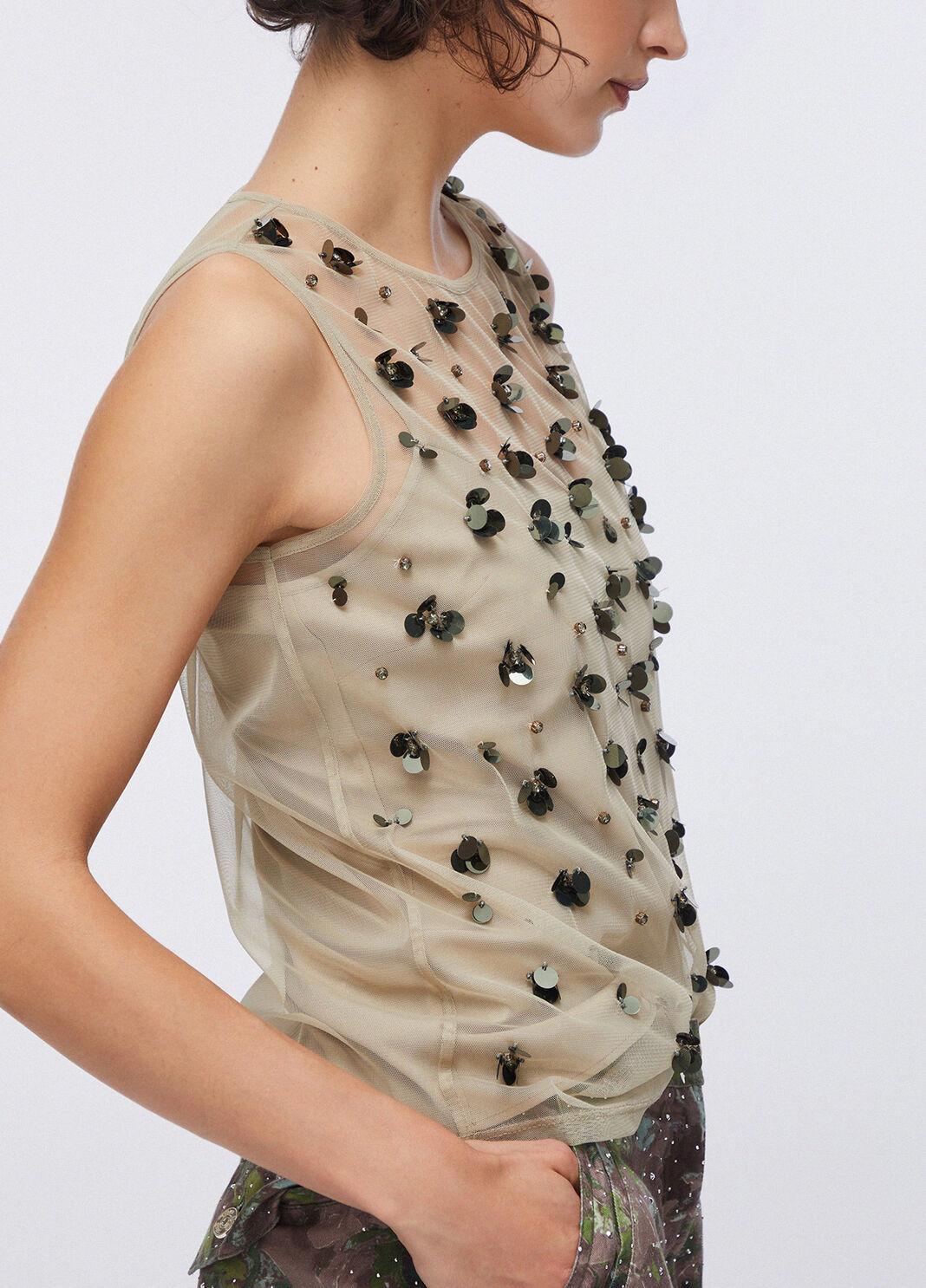 Top in tulle ricamato WA6310J3860 P9240 LIU JO WHITE1 