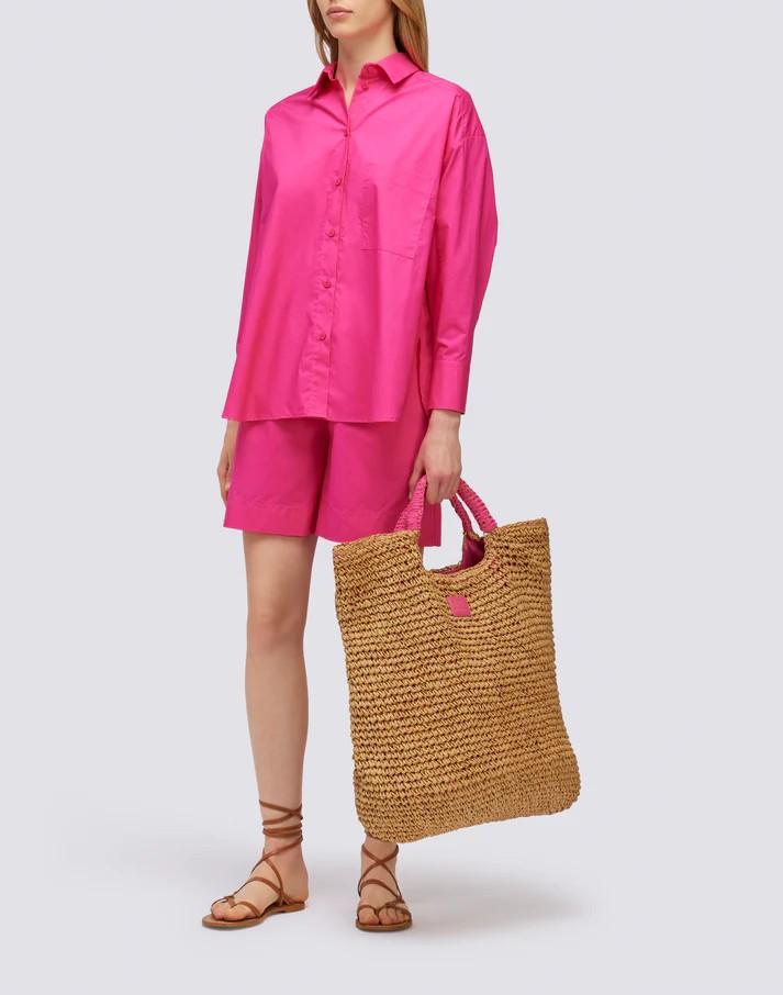 Borsa maxi in paper straw intrecciata AW825ABPA100 86700 SUNDEK 