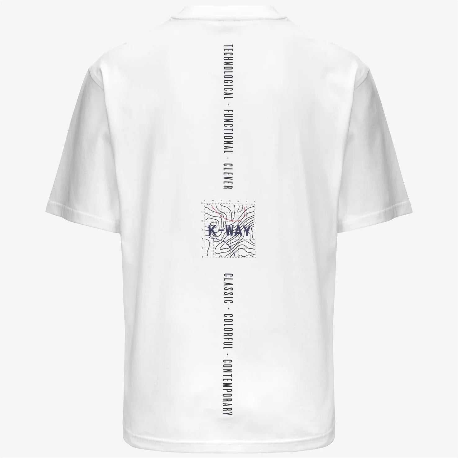 T-shirt casual da uomo bianco in cotone con stampa grafica K3138PW 001 K-WAY 