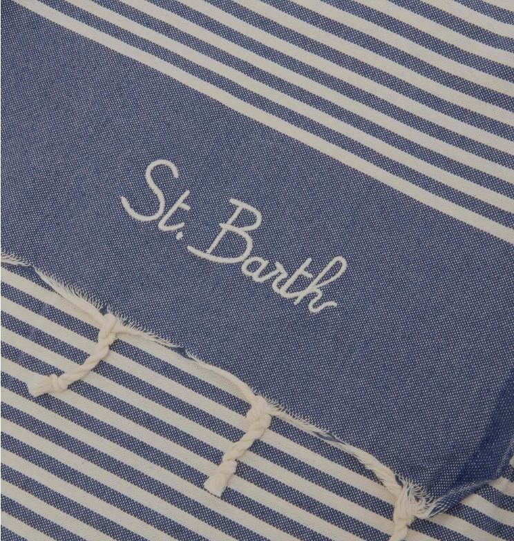 Telo mare Foutas a righe piccole blu navy e bianche FOUT012 07701L MC2 SAINT BARTH 