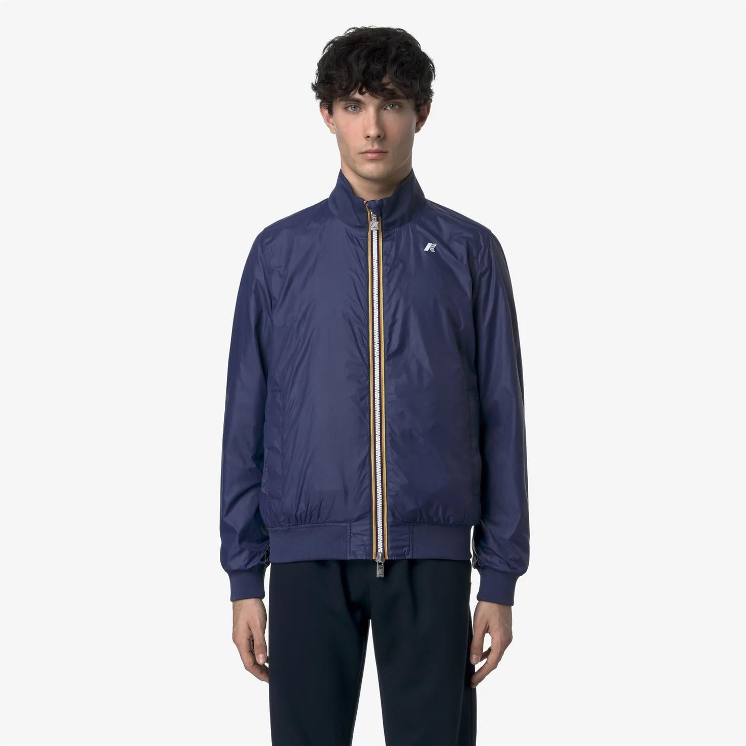 Bomber corto reversibile da uomo blu scuro per condizioni meteorologiche variabili K6123PW B0S K-WAY 