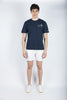 T-shirt Sto 'na crema in jersey di cotone Classic Fit con ricamo navy