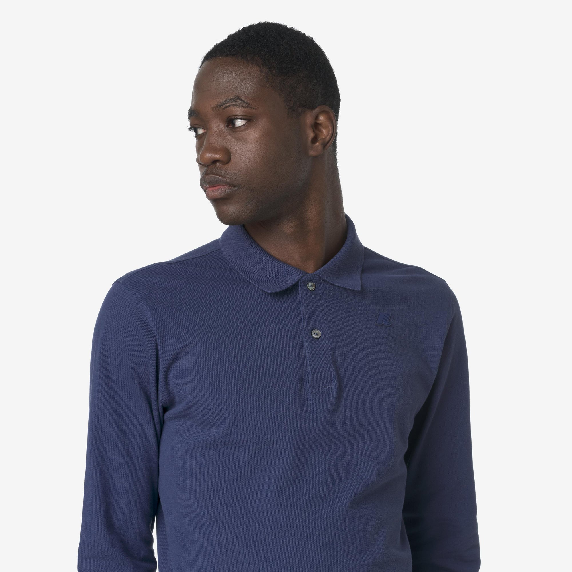 Polo da uomo blu slim fit maniche lunghe K1125GW 867 K-WAY 