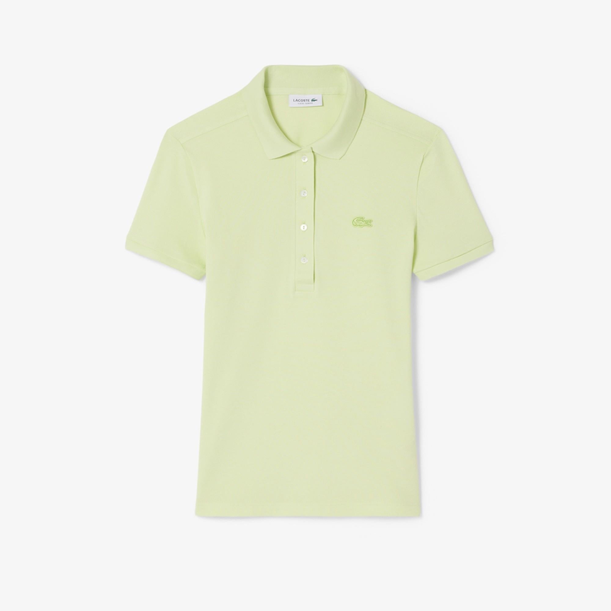 Polo da donna in piqué di cotone stretch Lacoste slim fit PF5462 BIC LACOSTE 