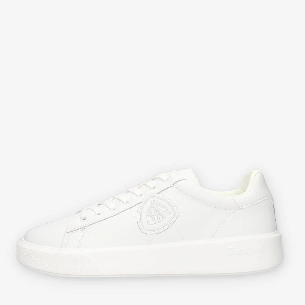 Scarpe uomo in pelle BUCK01LEA WHI BLAUER SHOES 