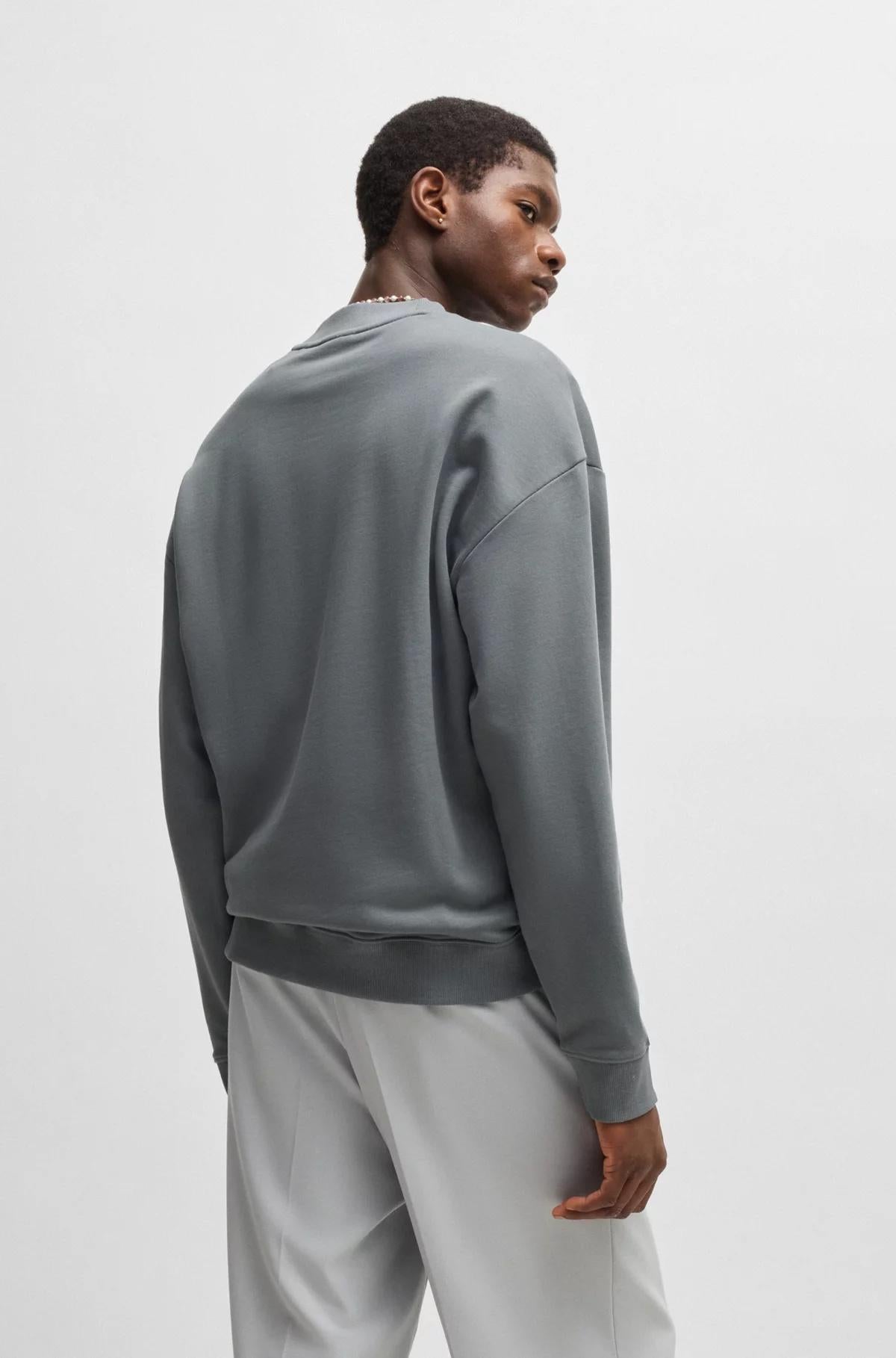 Felpa relaxed fit in terry di cotone con logo stampato 50525892 086 HUGO 
