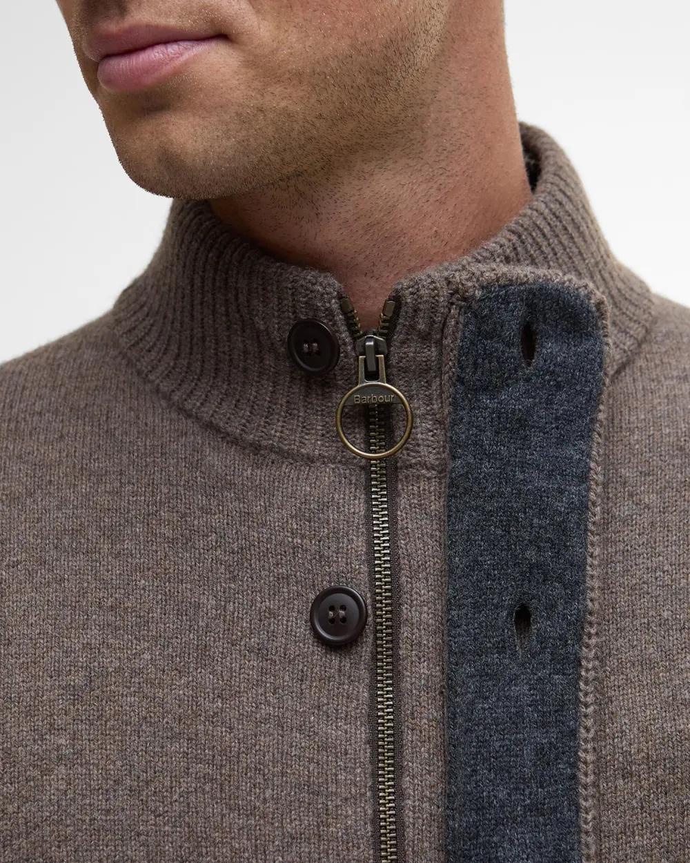 Maglione con zip Patch MKN0731 ST52 BARBOUR 