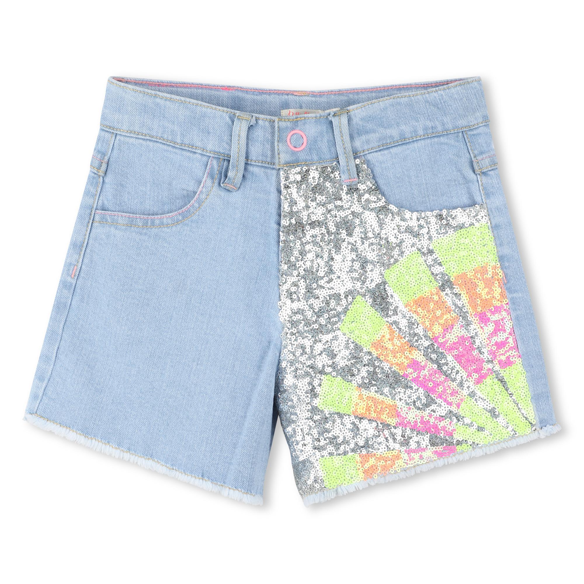 Shorts in denim con paillettes U20890 Z18 BILLIEBLUSH 