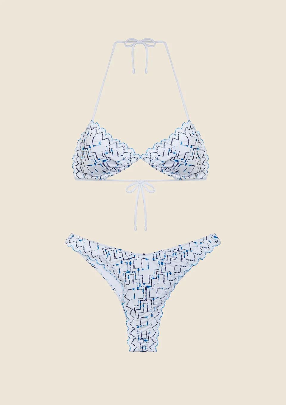 Bikini Donna Triangolo con Slip Americano Fisso Fantasia MF250010 X01 ME FUI 