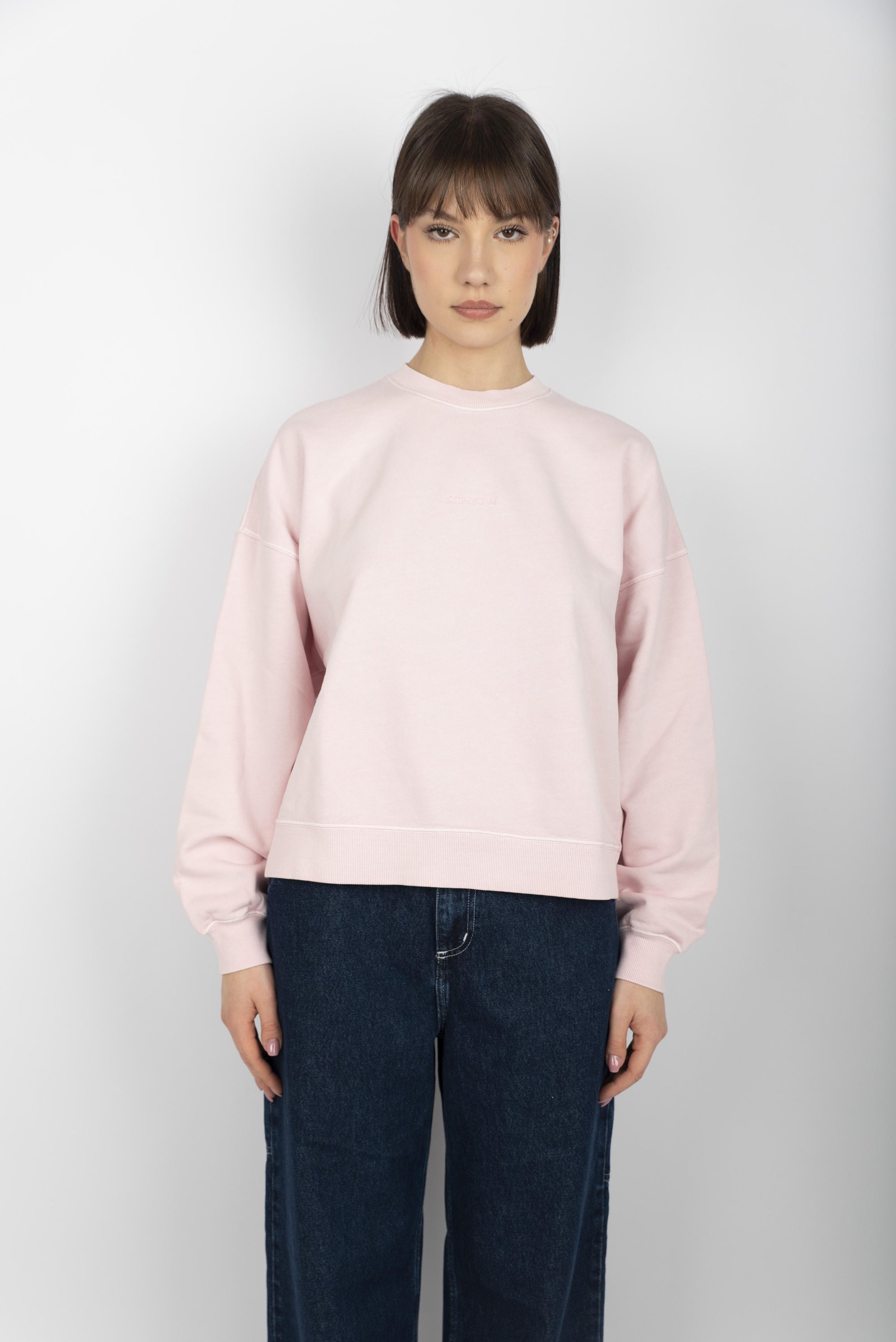 Felpa Women's Benton Sweatshirt air pink garment dyed  I034511 2P7GD CARHARTT WIP 