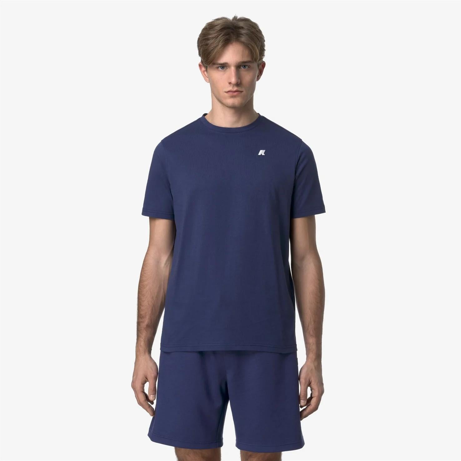 T-Shirt in Cotone Slim Fit Uomo blu cobalto K7125UW 867 K-WAY 