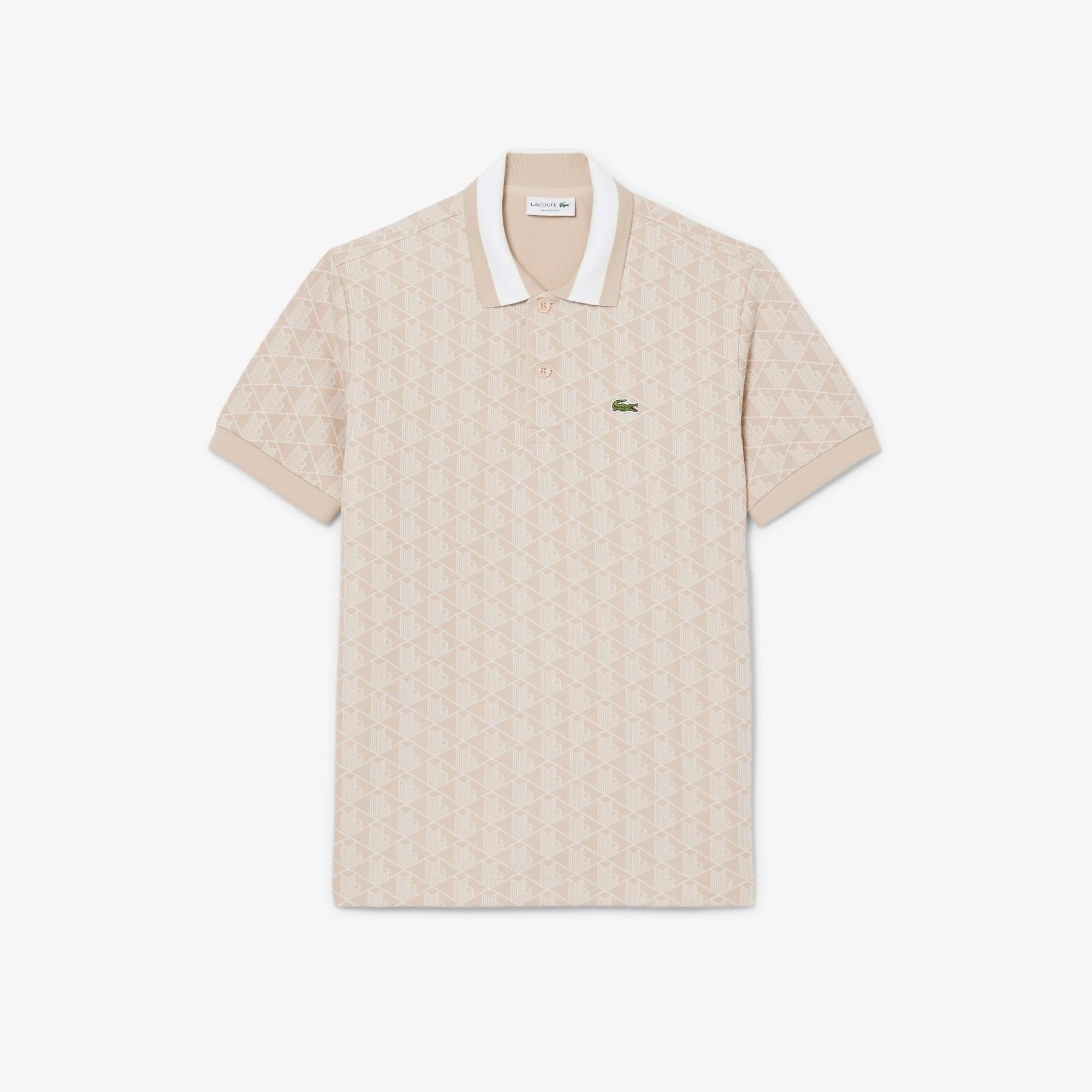 Polo dal taglio classico in jacquard con monogramma DH1417 8GI LACOSTE 