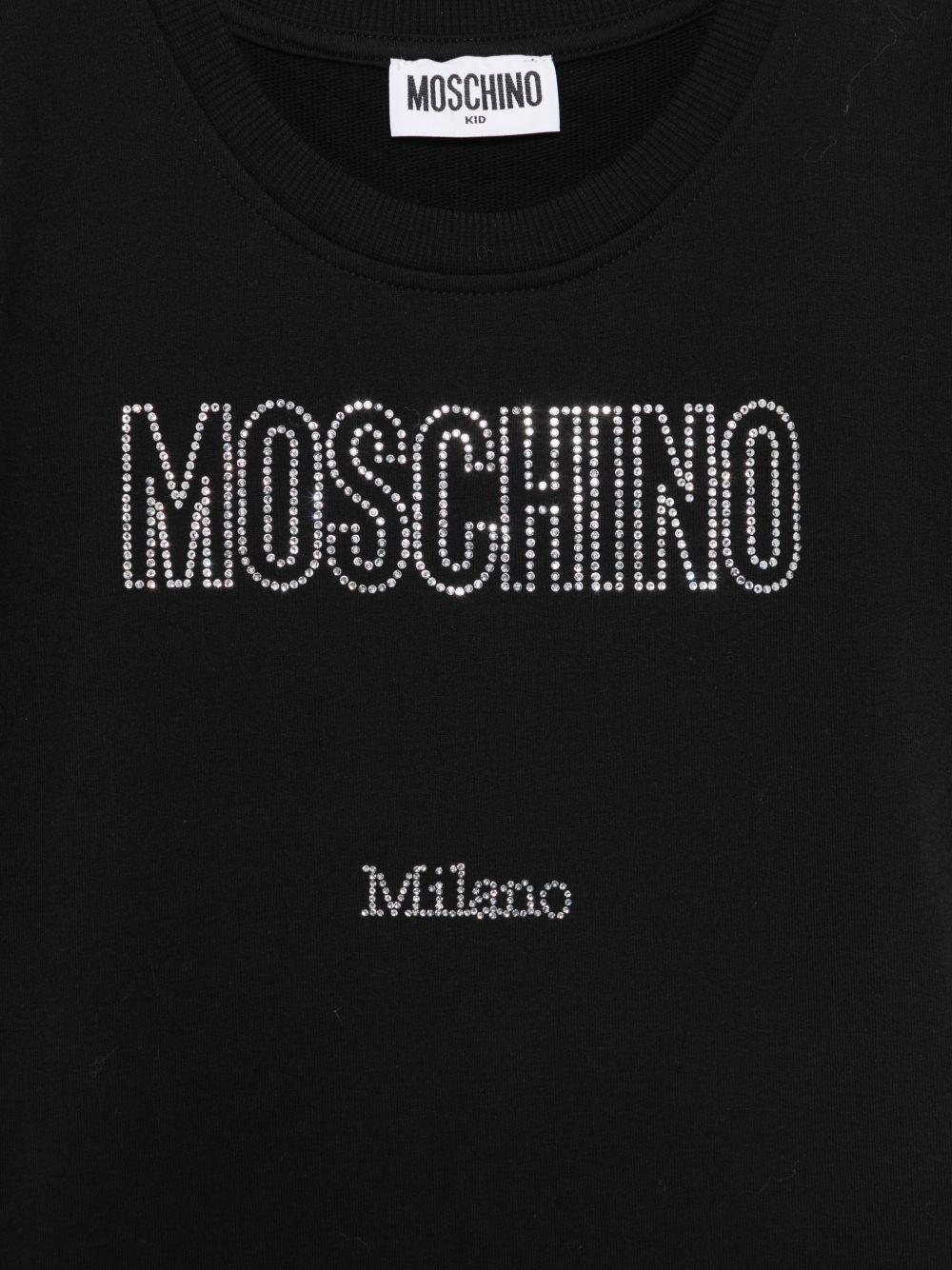 Abito con logo in strass HEV0GLLDA25 60100A MOSCHINO KID 
