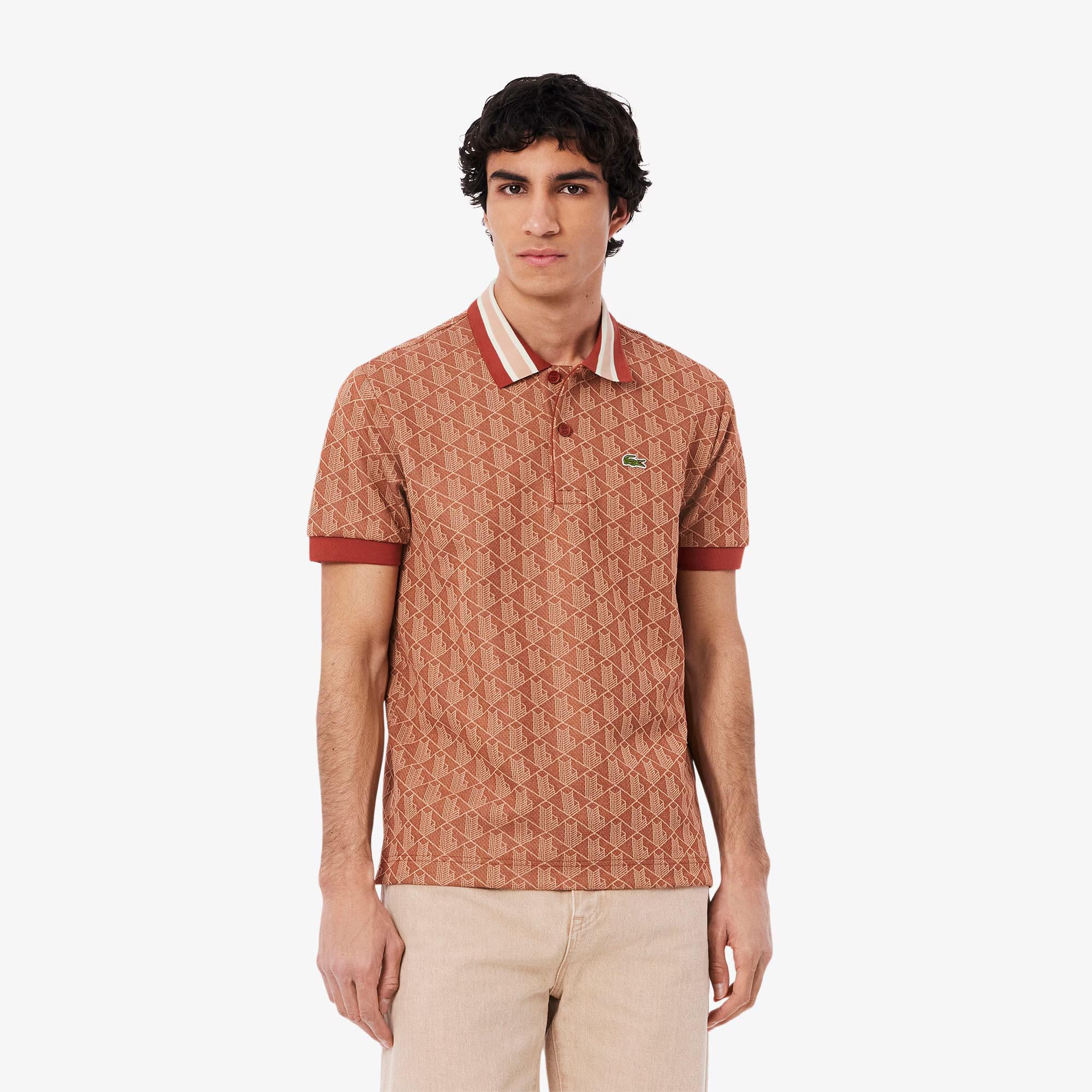 Polo in jacquard con monogramma DH1417 GTI LACOSTE 