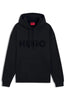 Felpa con cappuccio oversize in terry di cotone con logo tono su tono