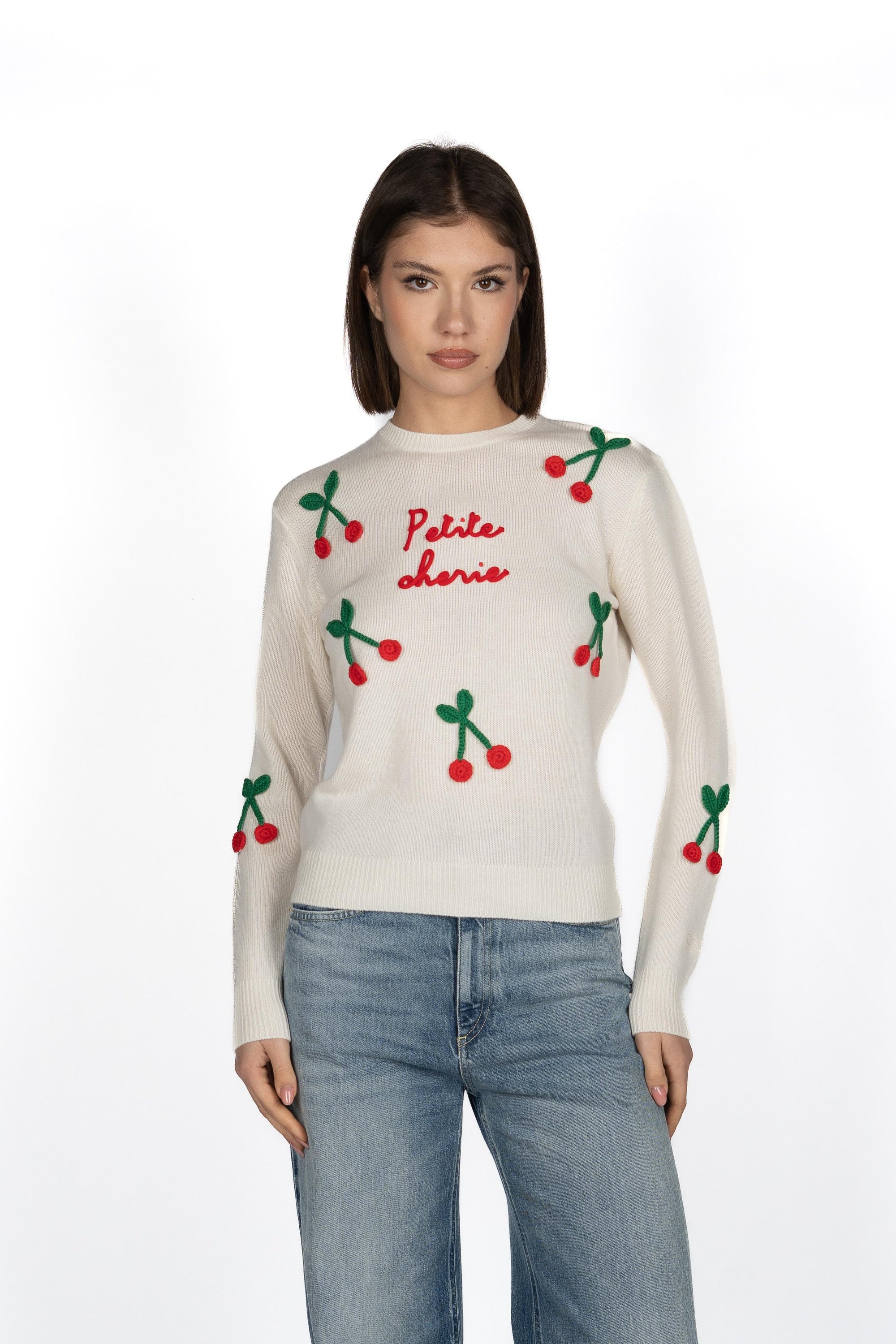 Maglione New Queen con applicazioni ciliegie QUE0010 02380I MC2 SAINT BARTH 