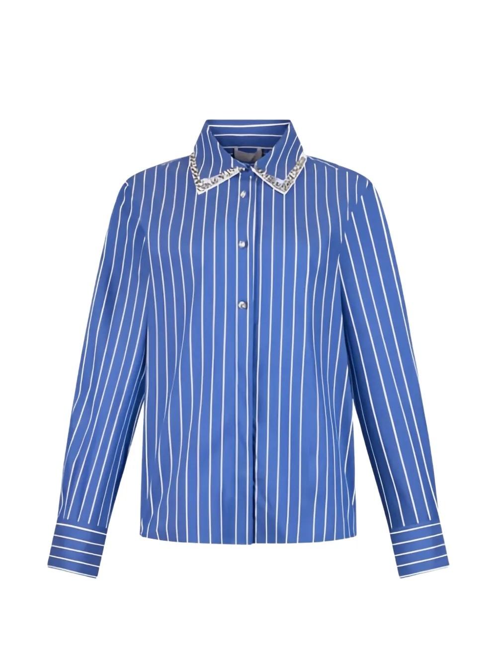 Camicia a righe con colletto decorato WA6183T407A P9672 LIU JO WHITE1 
