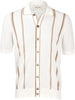 Camicia in maglia a righe cotone organico bianco marrone