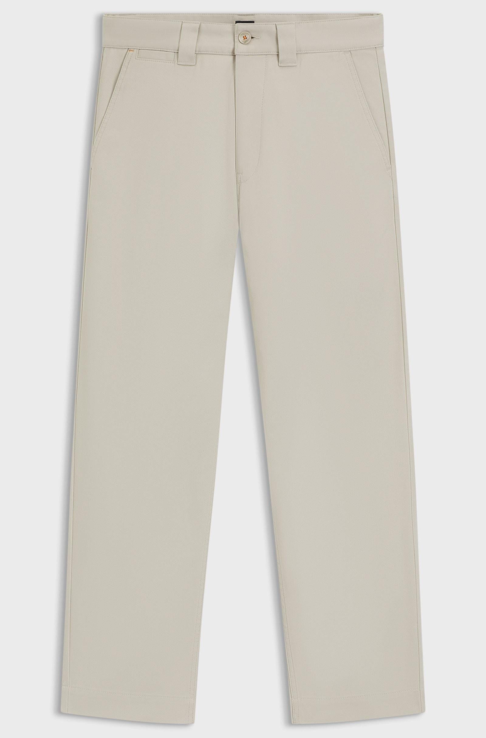 Pantaloni straight fit in twill di misto cotone 50545304 271 BOSS 