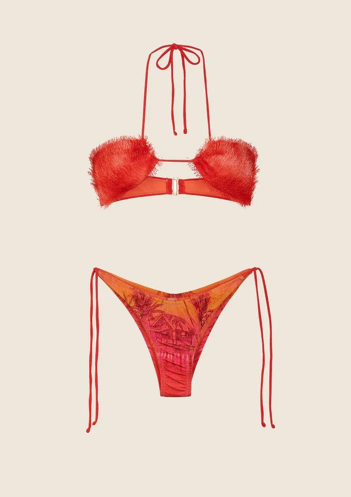 Bikini Top con Slip Americano Regolabile Fantasia 0742X 17 F**K 