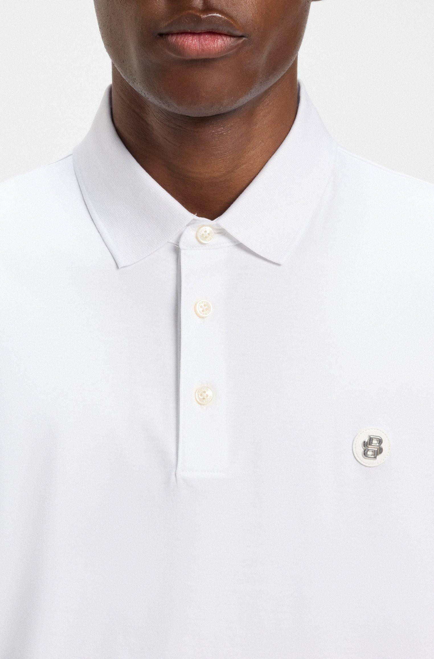 Polo in cotone mercerizzato con doppio monogramma 50520297 100 BOSS 