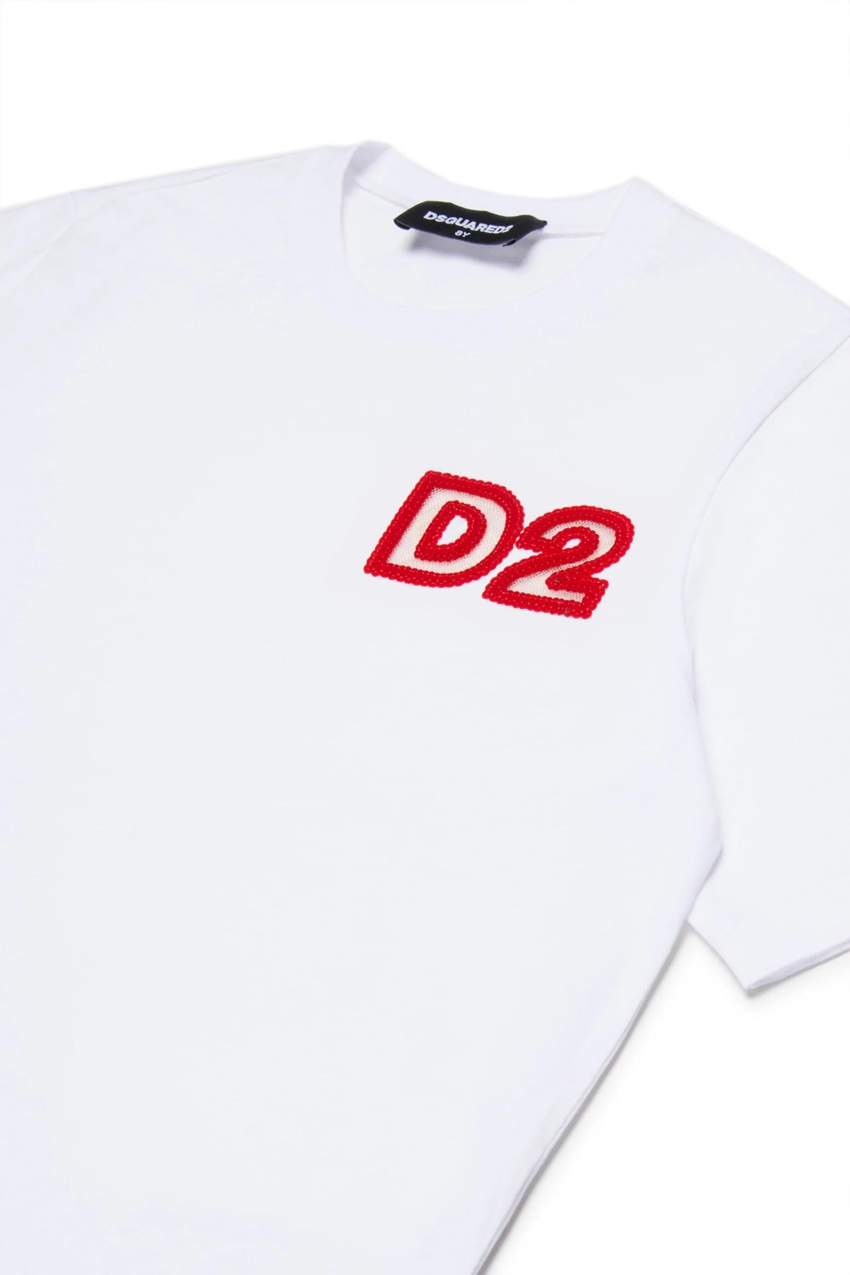 T-shirt con logo perline DQ2996D00MM DQ100 DSQUARED2 