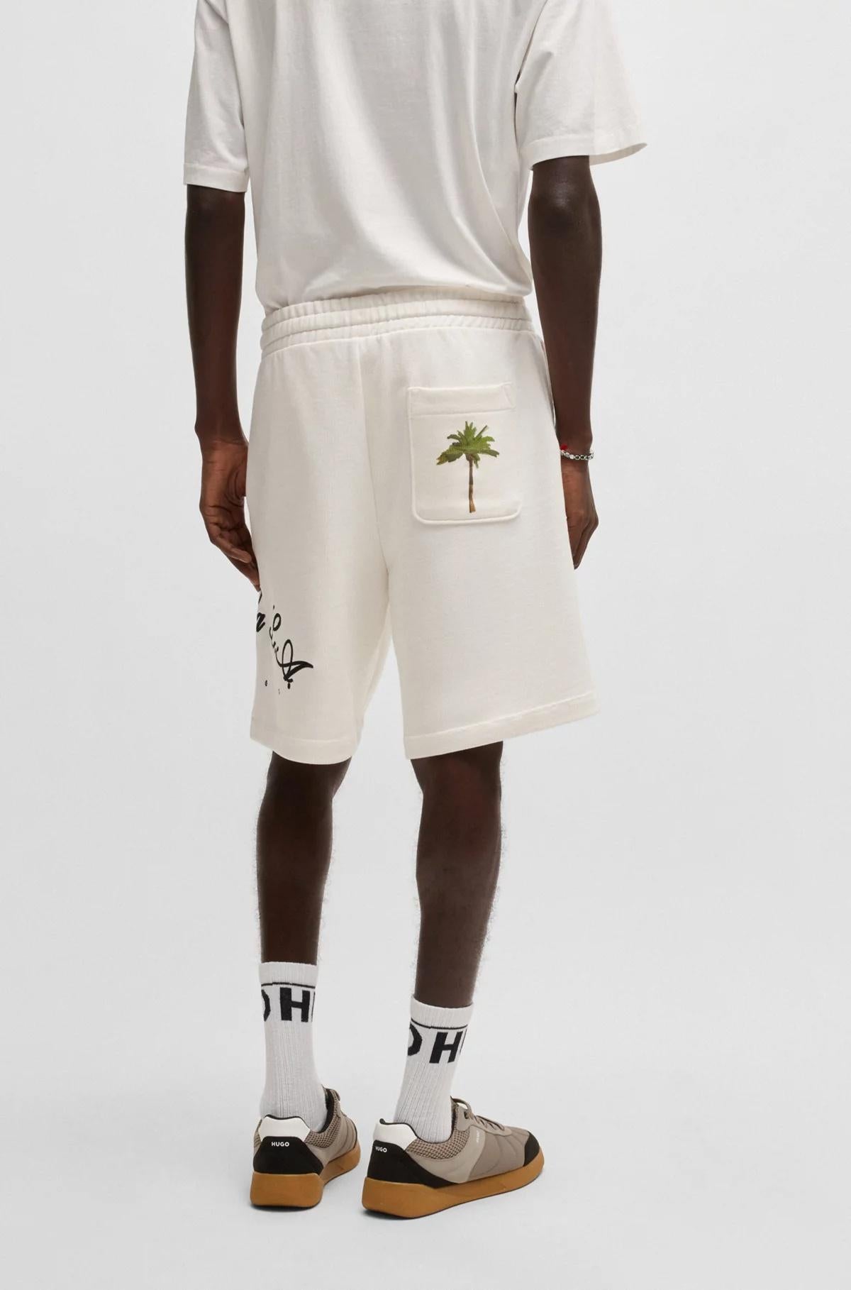 Bermuda in terry di cotone con grafica con logo 50539002 102 HUGO 