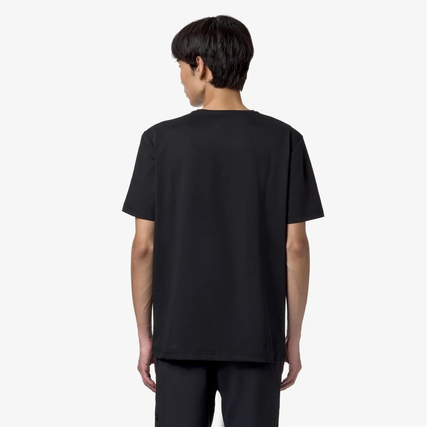T-shirt unisex nero con tessuto resistente all'acqua K1141LW USY K-WAY 