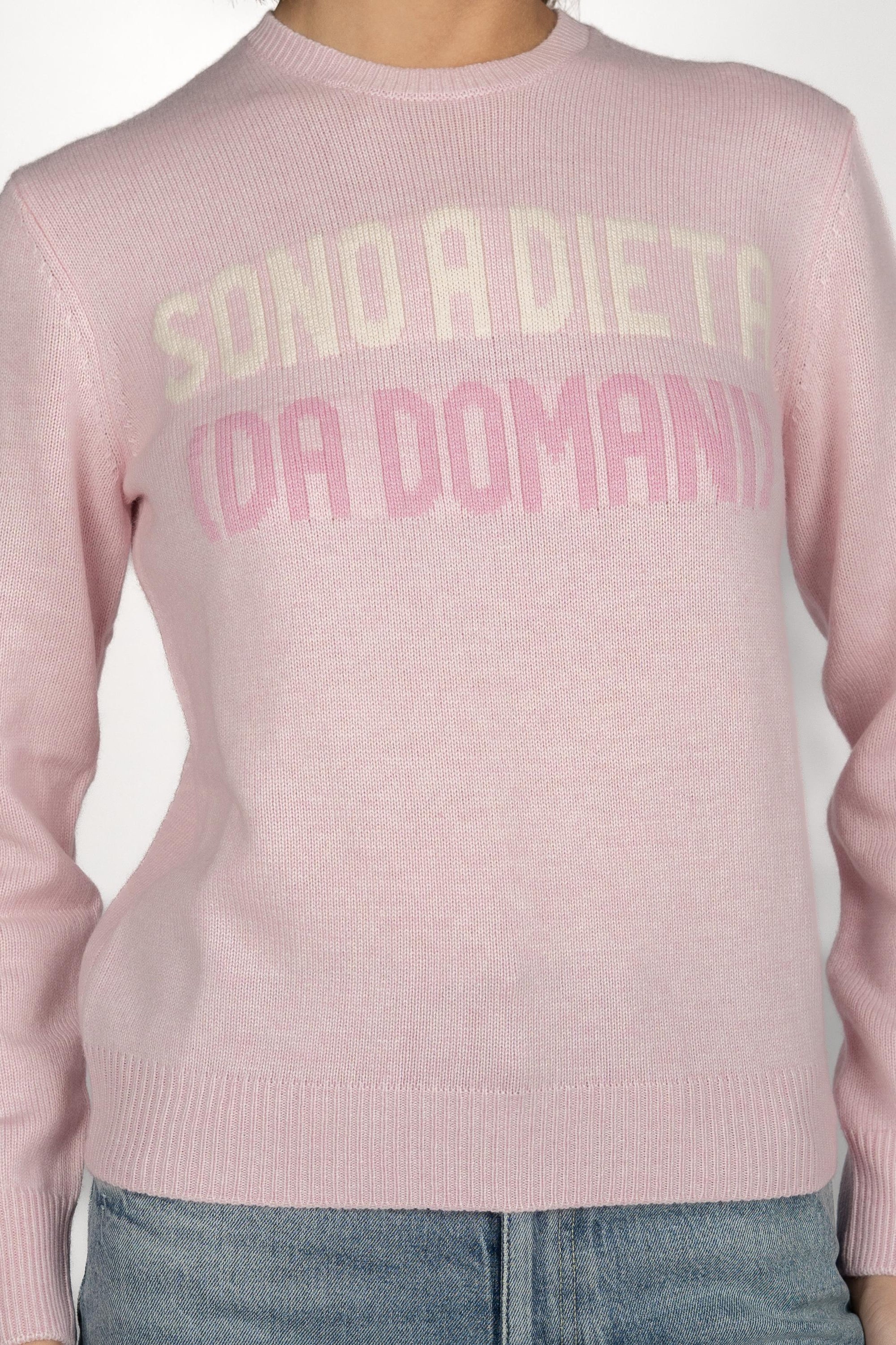 Girocollo New Queen con jacquard Sono a dieta (domani) QUE0010 04111I MC2 SAINT BARTH 