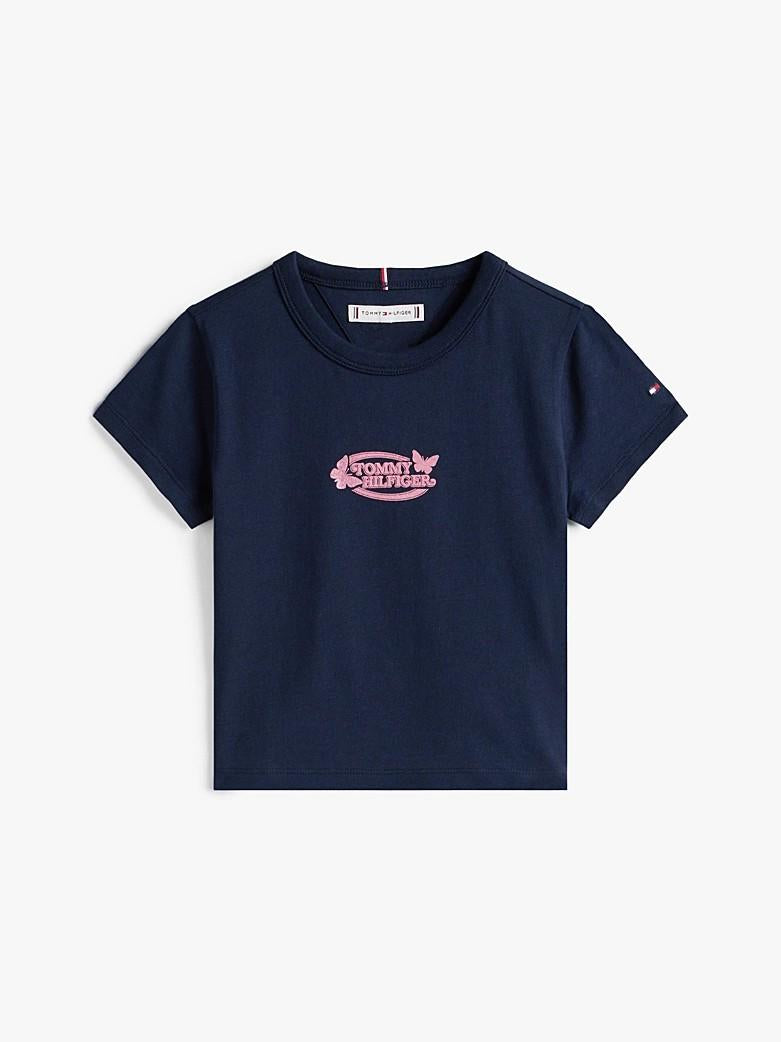 T-shirt extra slim fit con logo metallizzato KG0KG08753T C1G TOMMY HILFIGER 