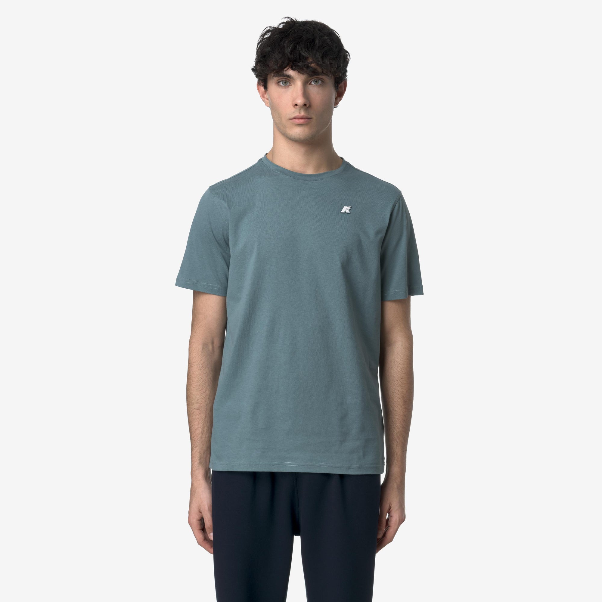 T-Shirt in Cotone Slim Fit Uomo verde K7125UW H04 K-WAY 
