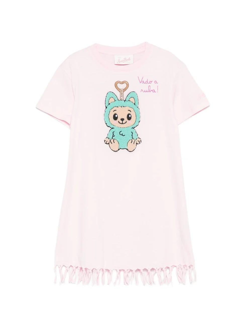 T-shirt rosa con stampa grafica ABY0001 00960L MC2 SAINT BARTH 