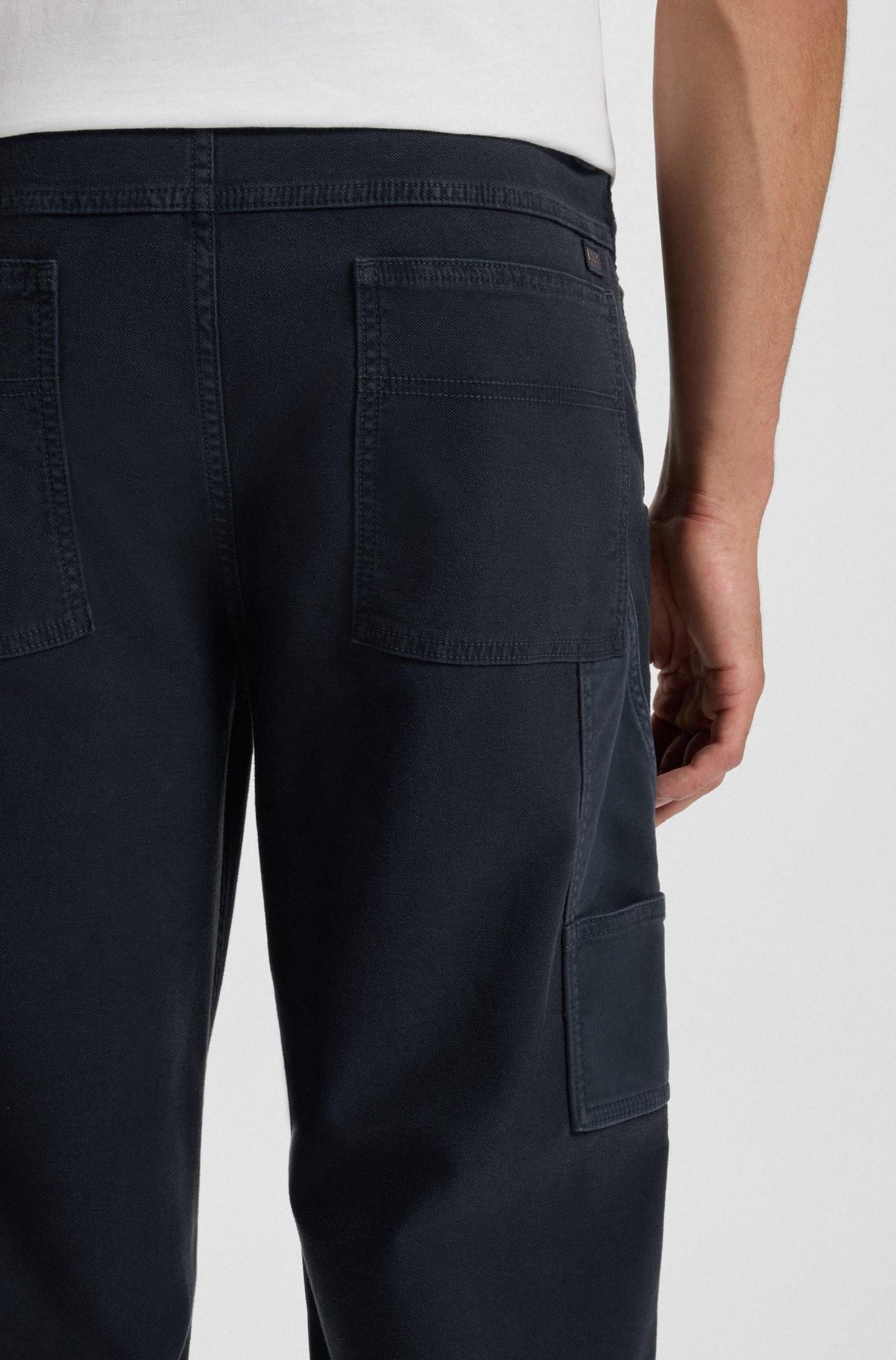 Pantaloni straight fit in twill di cotone elasticizzato 50542911 404 BOSS 