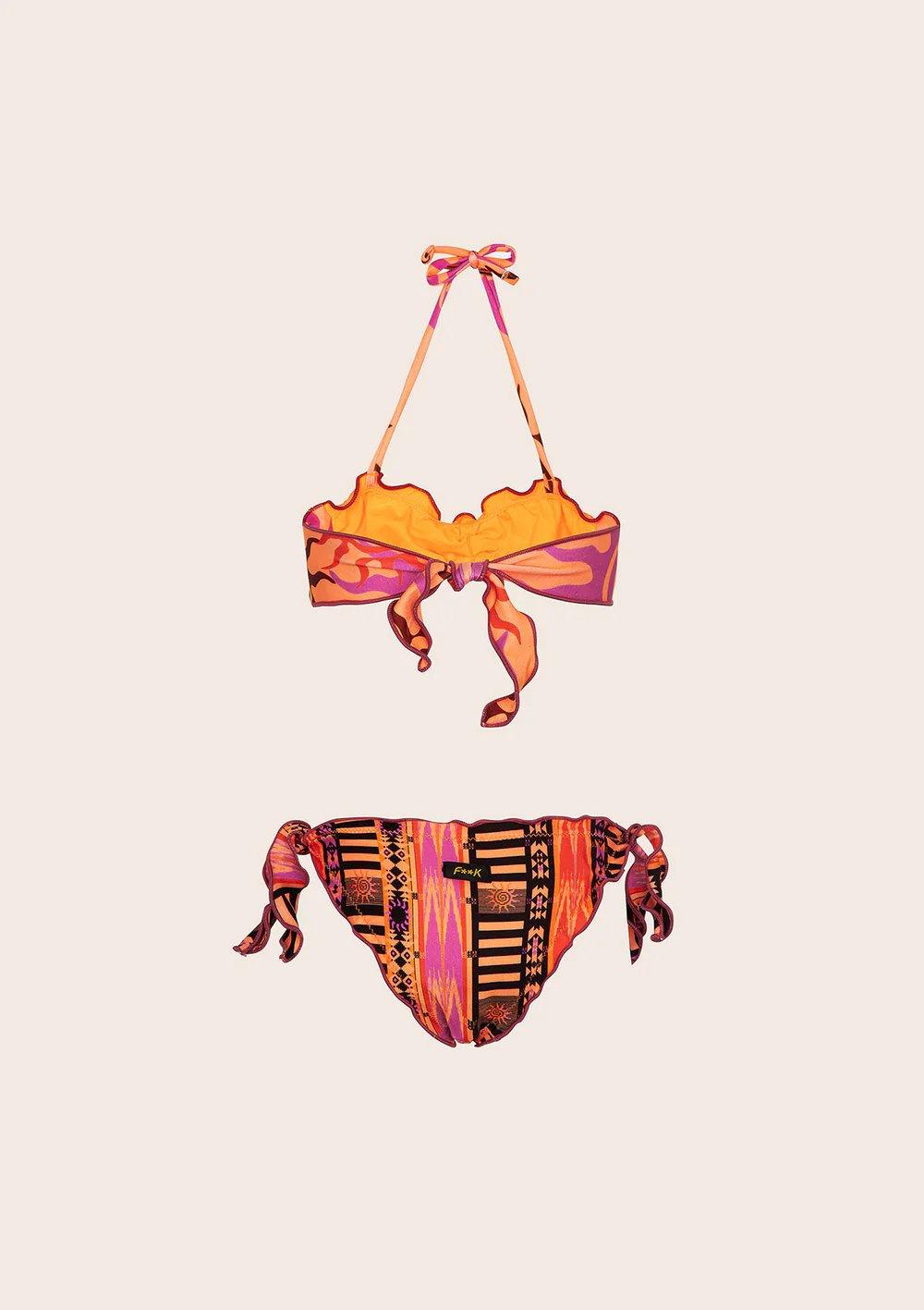 Bikini Bambina Fascia con Slip Regolabile Fantasia rosso G1F06BAX 45 F**K 