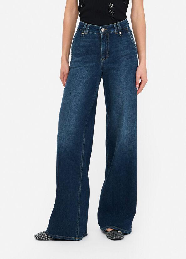 Jeans flare a vita alta UF5128D0269 78947 LIU JO BLUE DENIM 