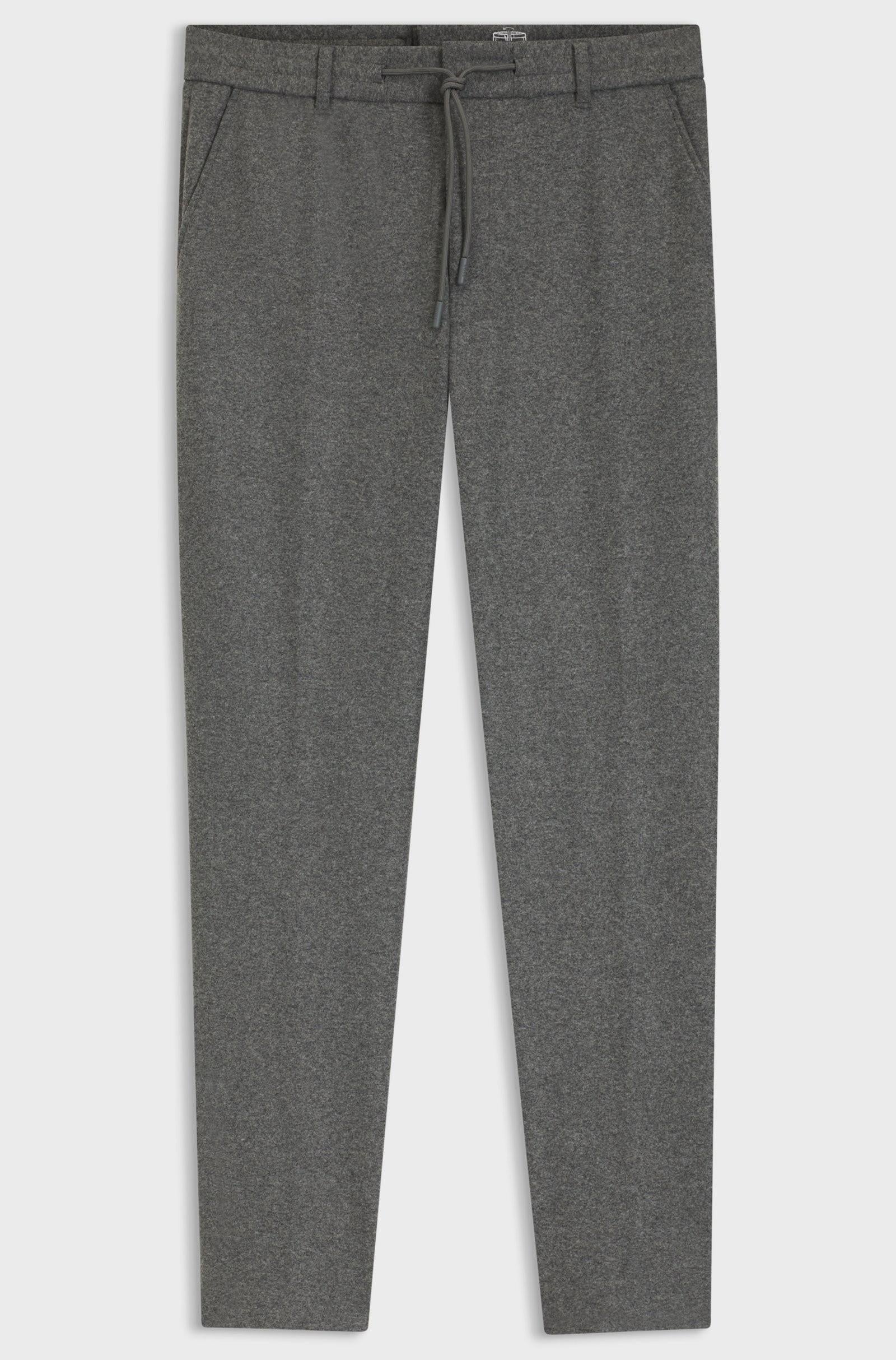 Pantaloni in flanella elasticizzata spazzolata con fit affusolato 50551542 030 BOSS 