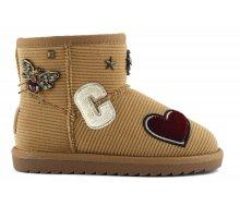 Stivale invernale in velluto a coste con patch HCYK263 TAN COLORS OF CALIFORNIA 