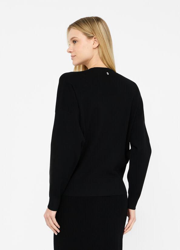 Maglia con castoni gioiello MF5037MS99E 22222 LIU JO WHITE2 