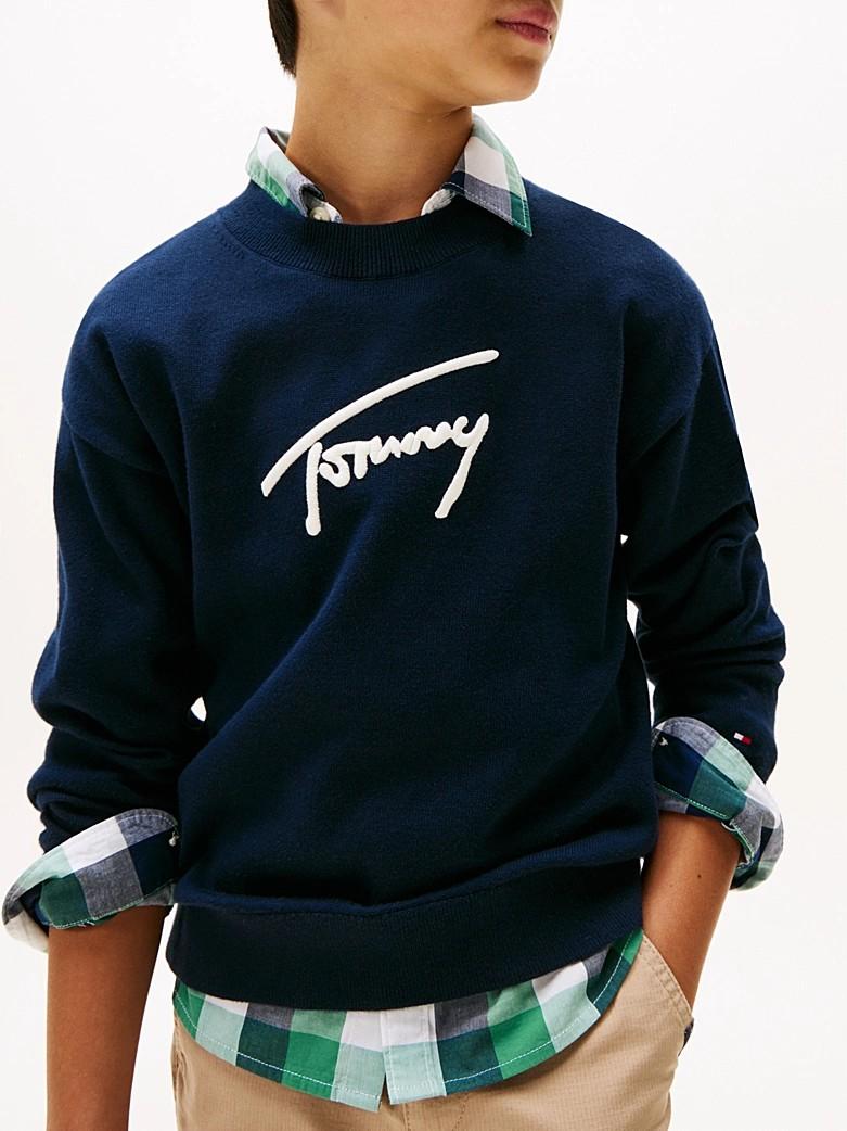 Pullover Varsity con logo firma KB0KB09974T C1G TOMMY HILFIGER 