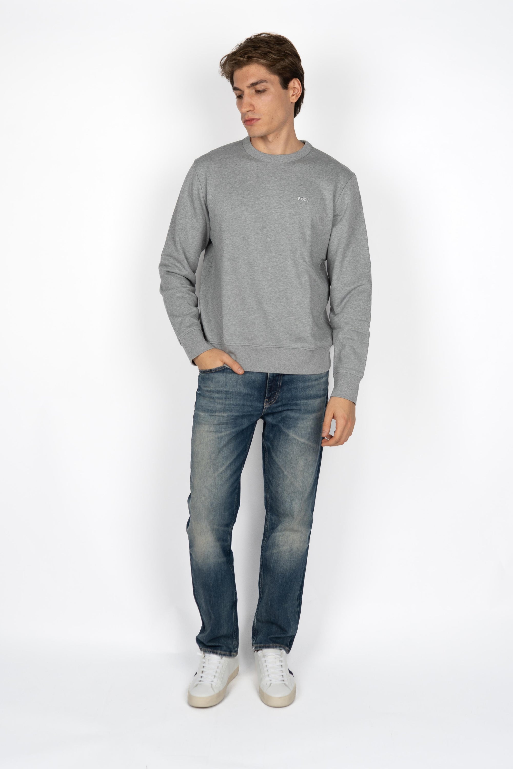 Felpa girocollo con logo 50546387 041 BOSS 