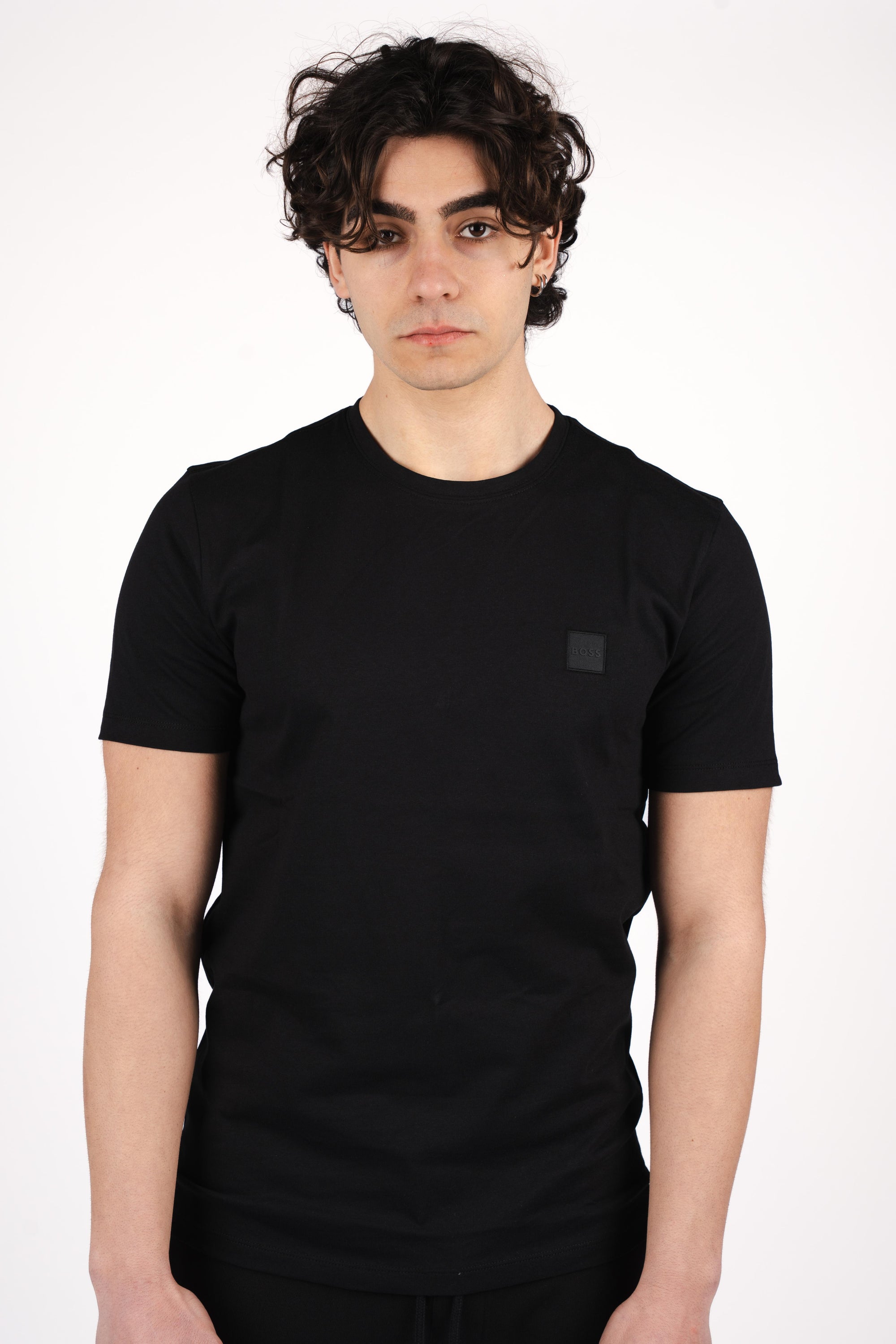 T-shirt con toppa con logo 50508584 001 BOSS 