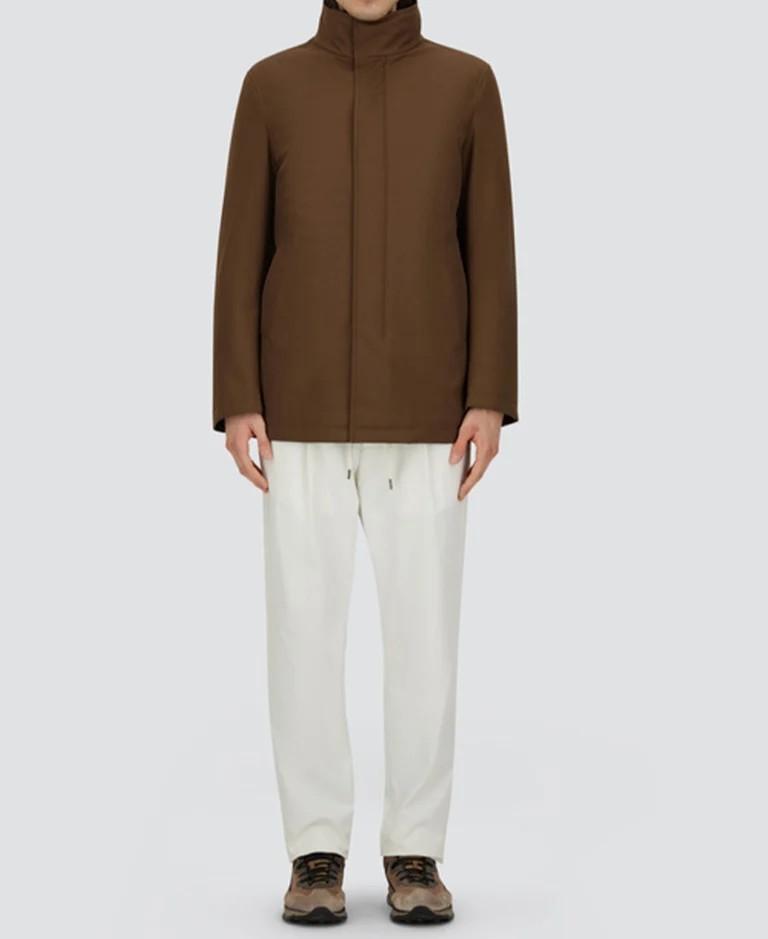 Carcoat in woolen melange twill e light faux fur IM000370U12730 8010 HERNO 