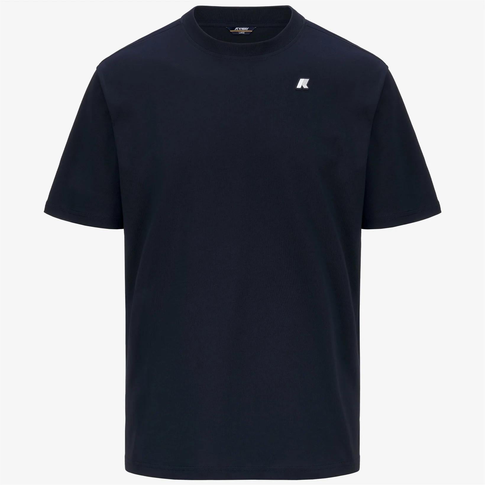 T-shirt casual da uomo in cotone blu K3136CW K89 K-WAY 