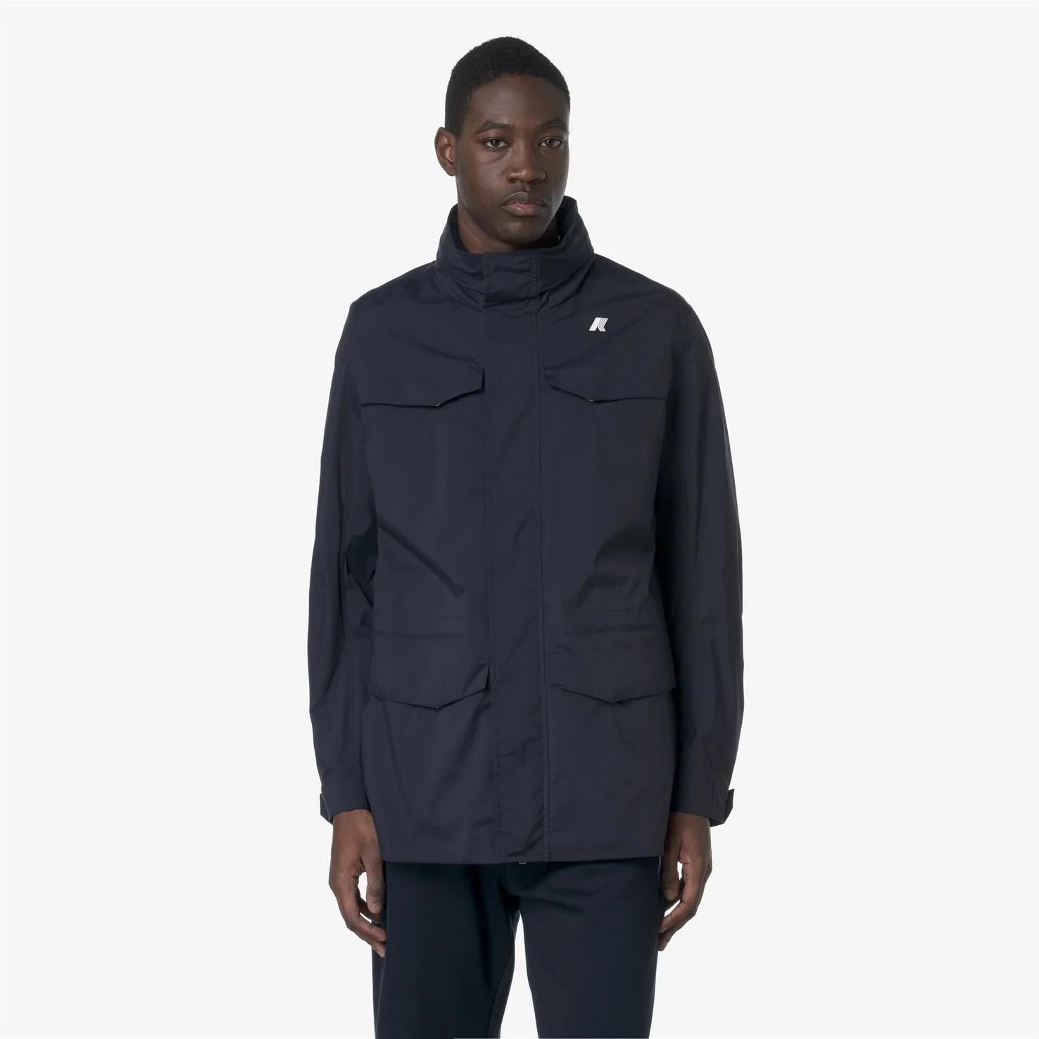 Giacca da uomo blu in nylon elasticizzato resistente alle intemperie K8135HW K89 K-WAY 
