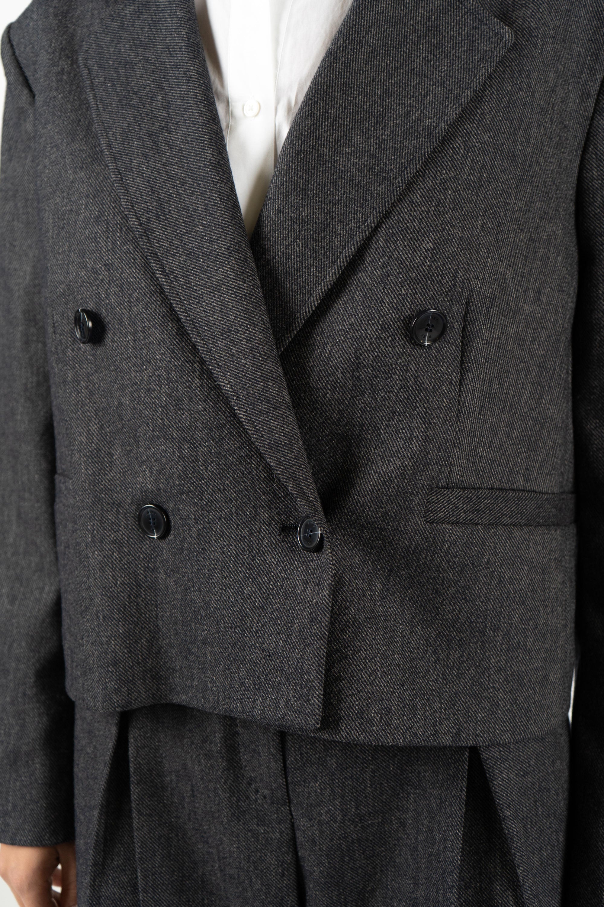 Blazer in flanella melange-con lunghezza corta 50547682 408 BOSS 