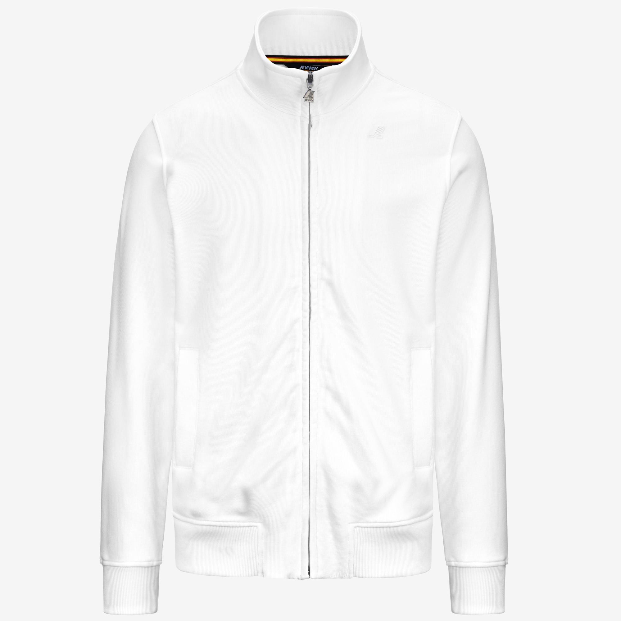Giacca in pile casual da uomo bianco con collo alto e tasche K31366W 001 K-WAY 