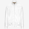 Giacca in pile casual da uomo bianco con collo alto e tasche